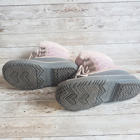 London Fog Lace-Up Quilted Snow Boots. Big Girls size 3. Pink - Picture 6 of 7